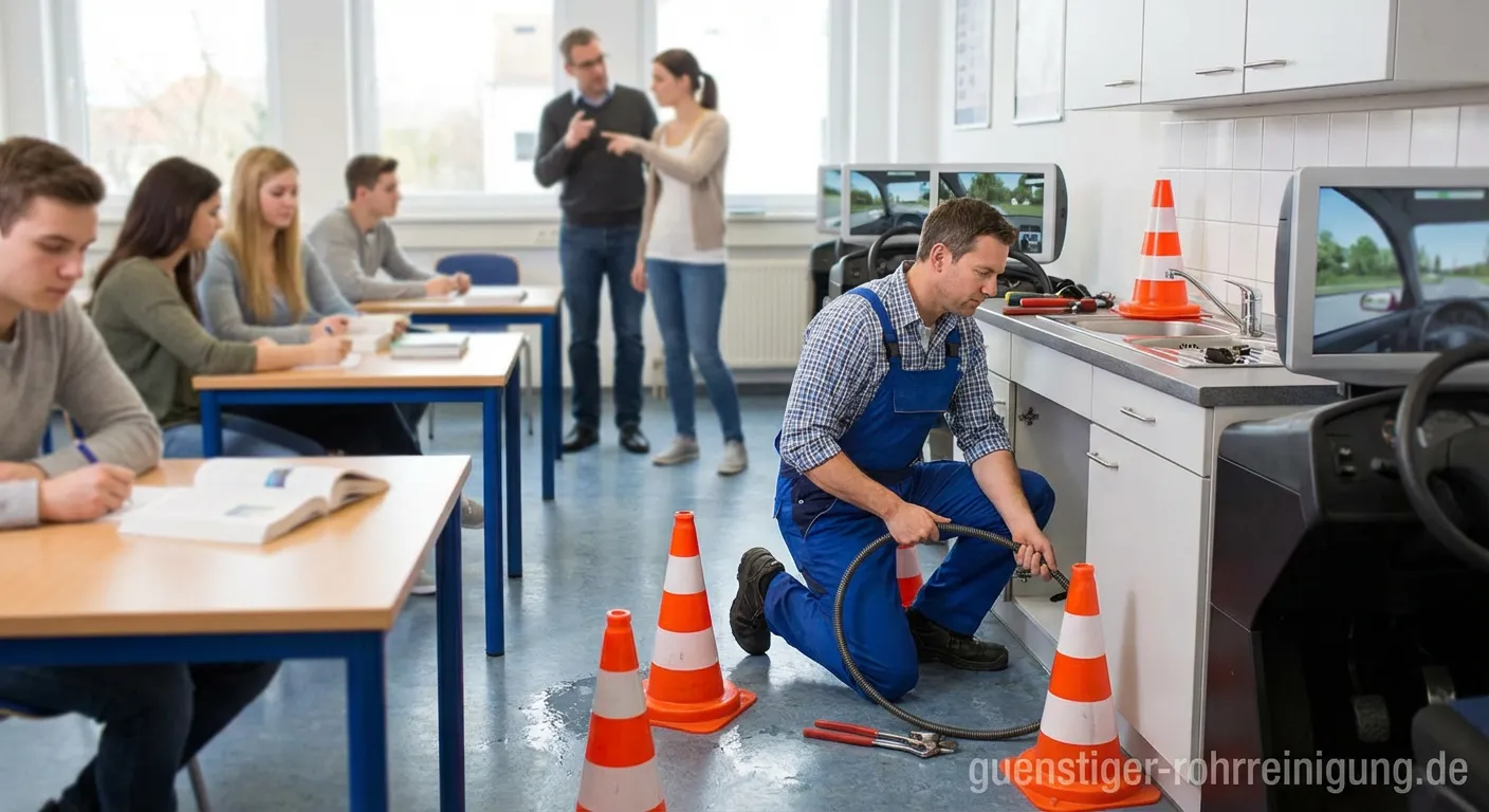 Abflussreinigung in Fahrschulen durch Rohrreiniger