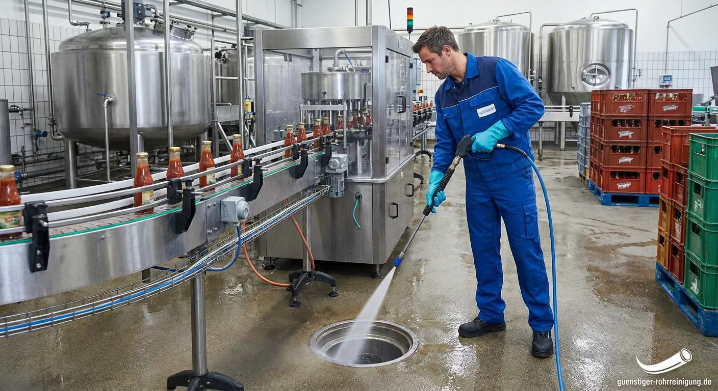 Industrielle Küche Saucenproduktion Abflussreinigung